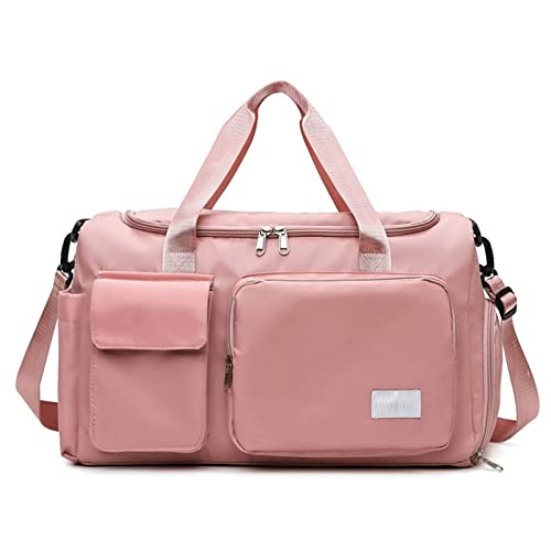 SUICRA Sporttaschen Large Capacity Outdoor Waterproof Travel Bag Luggage Handbag Women Shoulder Bag Nylon Sports Gym Bag Female Crossbody Bag (Color : Pink) von SUICRA