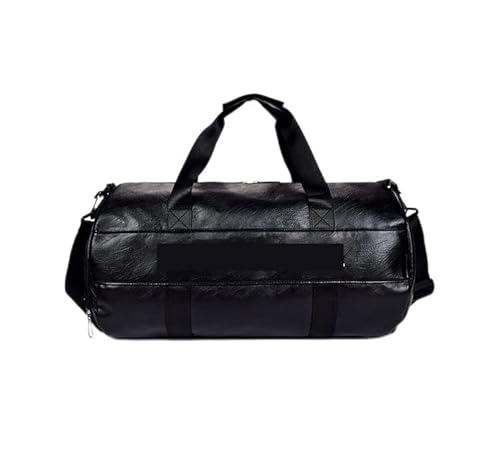 SUICRA Sporttaschen Men Sports Fitness Training Bag PU Waterproof Handbag Bag Large Travel Duffel Bag Gym Accessories Men (Color : Black M) von SUICRA