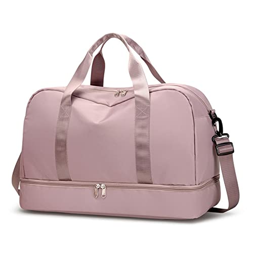 SUICRA Sporttaschen Wet and Dry Separation Nylon Yoga Gym Bag for Women Crossbody Bag Men's Travel Bag Casual Ladies Fashion Shoulder Bag (Color : Pink) von SUICRA