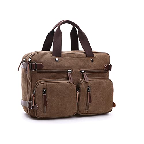 SUICRA Turnbeutel Canvas Herren Reisehandtasche Große Kapazität Outdoor-Taschen MenTravel Seesäcke Geräumige Tragetasche Männliche Multifunktions-Umhängetasche (Color : Coffee) von SUICRA