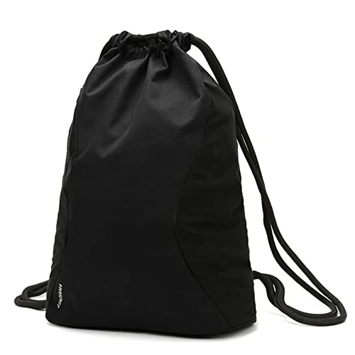 SUICRA Turnbeutel Fitness Yoga Tasche mit Schuhtasche Sport Kordelzug Rucksack Gym Training Aufbewahrung Nylon Handtasche für Männer Frauen (Color : Black) von SUICRA