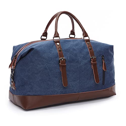 SUICRA Turnbeutel Herren Reisetaschen Handgepäcktaschen Herren Seesäcke Reisetasche Große Wochenendtasche Über Nacht (Color : Deep Blue) von SUICRA