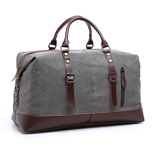 SUICRA Turnbeutel Herren Reisetaschen Handgepäcktaschen Herren Seesäcke Reisetasche Große Wochenendtasche Über Nacht (Color : Grijs) von SUICRA