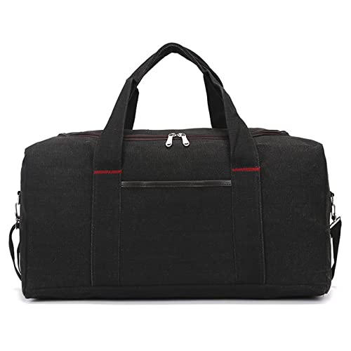 SUICRA Turnbeutel Herren-Segeltuch-Reisetasche mit großer Kapazität, Reise-Organizer, Damen-Reisegepäcktasche, lässige Wochenendtasche, Outdoor-Übernachtungstasche (Color : Black) von SUICRA