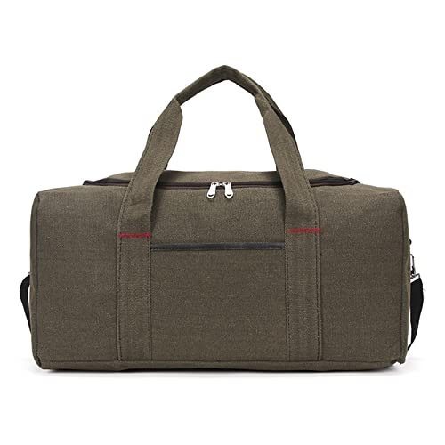 SUICRA Turnbeutel Herren-Segeltuch-Reisetasche mit großer Kapazität, Reise-Organizer, Damen-Reisegepäcktasche, lässige Wochenendtasche, Outdoor-Übernachtungstasche (Color : Khaki) von SUICRA