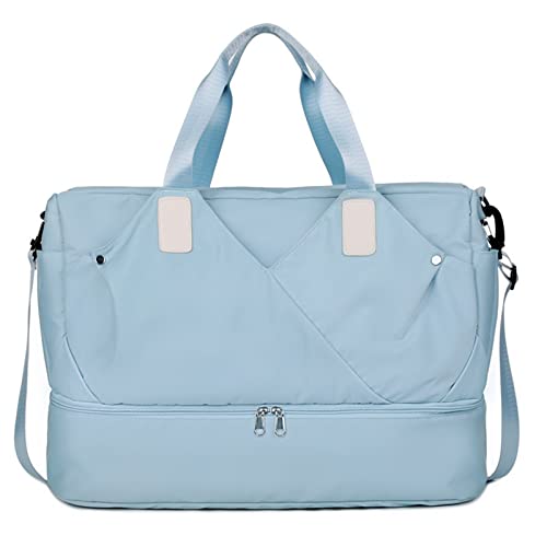 SUICRA Turnbeutel Mädchen weibliches Handgepäck Reise Seesäcke Wochenendtaschen Frauen multifunktionale Sporttaschen (Color : Blue) von SUICRA