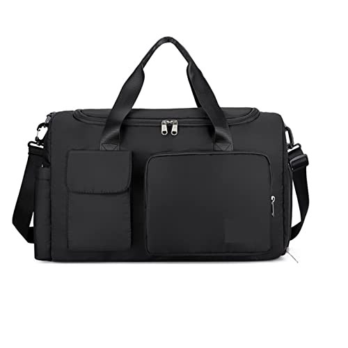 SUICRA Turnbeutel Sporttasche Reise Sport Seesack Große Kapazität Tragbare wasserdichte Gepäck Handtasche Fitness Organisation Handtasche (Color : Black) von SUICRA