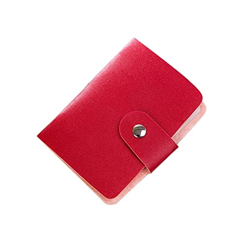 SUICRA-Visitenkartenhalter Einfarbige Kreditkarten-Geldbörse Kreativer Vintage-Geldhalter-Organizer-Kasten Box 24-Karten-Pack Business-Kreditkartenhalter-Paket (Color : Red) von SUICRA