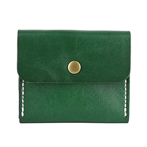 SUICRA-Visitenkartenhalter Geldbörse Herren Echtes Leder HandmadeLady Mini Geldbörse Rindsleder Kreditkartenetui Kleiner Geldbeutel Münzbeutel (Color : Green) von SUICRA