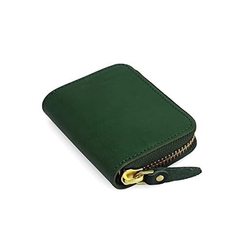 SUICRA-Visitenkartenhalter Kartengeldbörse Echtes Leder Damen Kreditkartenetui Aufbewahrung Münzbeutel Tasche Herren (Color : Green) von SUICRA