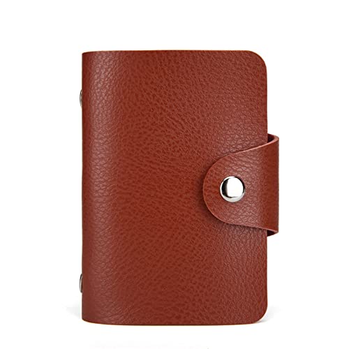 SUICRA Visitenkartenhalter Kartenhalter 24 Slots Bits Visitenkartentasche Kartenetui Männer Frauen ID-Inhaber Bank Kreditkarten-Organizer Taschen Reisepass-Karten-Brieftasche (Color : Bruin) von SUICRA