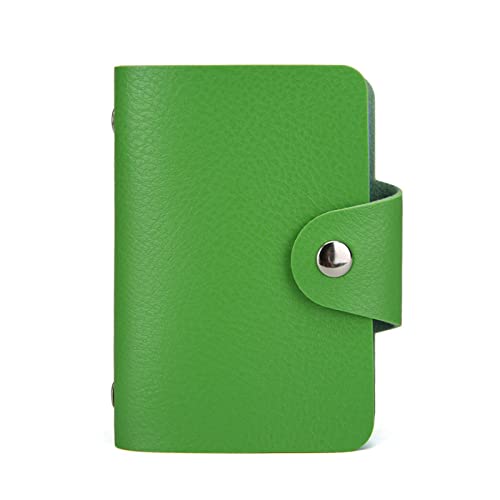 SUICRA Visitenkartenhalter Kartenhalter 24 Slots Bits Visitenkartentasche Kartenetui Männer Frauen ID-Inhaber Bank Kreditkarten-Organizer Taschen Reisepass-Karten-Brieftasche (Color : Green) von SUICRA