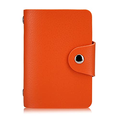 SUICRA Visitenkartenhalter Kartenhalter 24 Slots Bits Visitenkartentasche Kartenetui Männer Frauen ID-Inhaber Bank Kreditkarten-Organizer Taschen Reisepass-Karten-Brieftasche (Color : Orange) von SUICRA