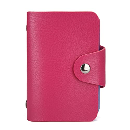 SUICRA Visitenkartenhalter Kartenhalter 24 Slots Bits Visitenkartentasche Kartenetui Männer Frauen ID-Inhaber Bank Kreditkarten-Organizer Taschen Reisepass-Karten-Brieftasche (Color : Pink) von SUICRA