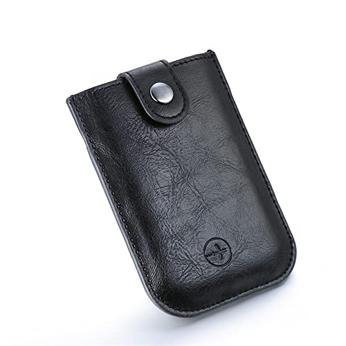 SUICRA Visitenkartenhalter Kartenhalter Anti-Diebstahl-RFID-Kreditkartenhalter Man Pulled Design Kartenhalter für Frauen-Kartenmappe Leder CardCover (Color : Black) von SUICRA