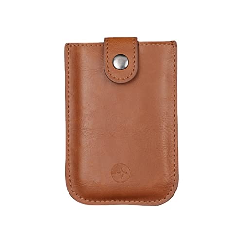 SUICRA Visitenkartenhalter Kartenhalter Anti-Diebstahl-RFID-Kreditkartenhalter Man Pulled Design Kartenhalter für Frauen-Kartenmappe Leder CardCover (Color : Orange) von SUICRA