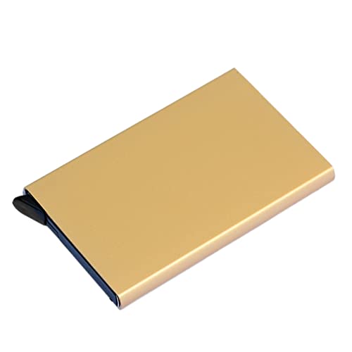 SUICRA Visitenkartenhalter Kartenhalter Kreditkartenetui Herren Slim Anti Protect Travel ID Cardholder Damen Geldbörse Metalletui (Color : Gold) von SUICRA