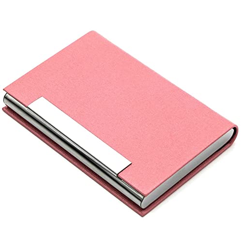 SUICRA Visitenkartenhalter Kartenhalter Männer Frauen Metall Bankkartenhalter Blockieren Hartschalenetui Solide Edelstahl Kreditkarte Visitenkarte Box Organizer Geldbörse (Color : Pink) von SUICRA