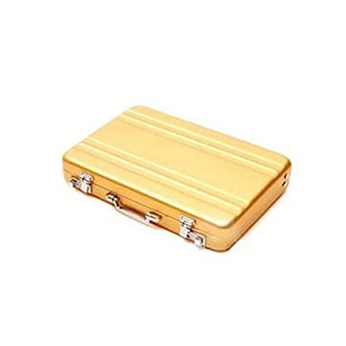 SUICRA Visitenkartenhalter Kartenhalter Mini Suitcase Bank Card Holder Aluminum Box Case Metal Business ID Credit Card Holder 1PC (Color : Yellow) von SUICRA