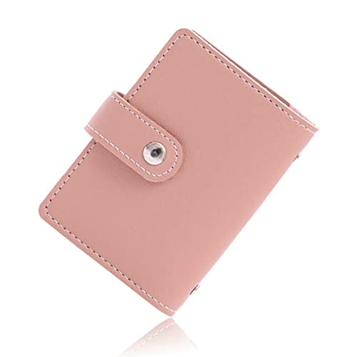 SUICRA-Visitenkartenhalter Kreditkartenetui Mode Damen 26 Karten Slim PU Ledertasche Geldbörse Geldbörse für Damen Herren Damen (Color : Pink) von SUICRA