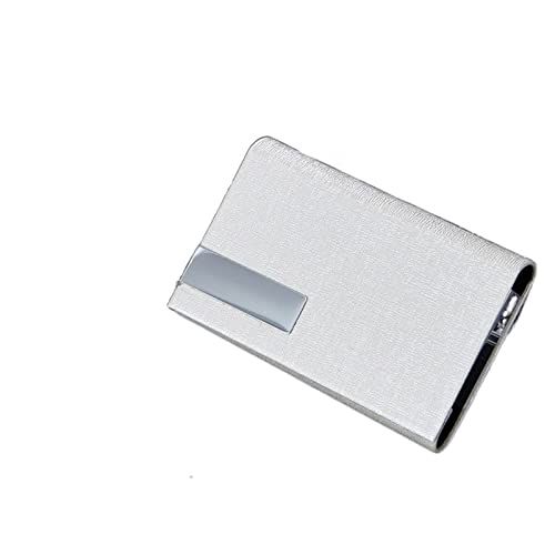 SUICRA-Visitenkartenhalter Lasergraviertes Visitenkartenetui aus Metall, Kreditkartenetui, Unisex-Visitenkartenetui, Bankkartenhalter, Brieftasche (Color : White) von SUICRA