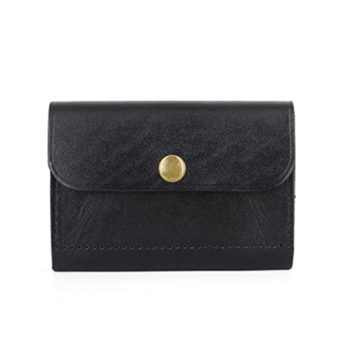 SUICRA-Visitenkartenhalter Mini-Gürteltasche Herren aus echtem Rindsleder, handgefertigt, Lizenz, Kreditkarte, Geldbörse, Gürtel, Geldbörsen (Color : Black) von SUICRA