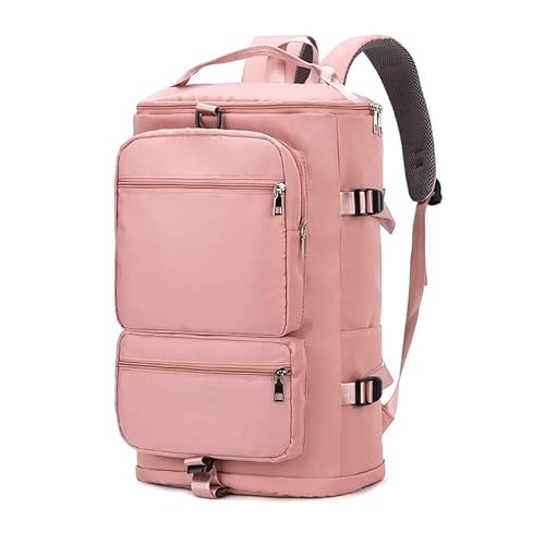 SUICRA Wanderrucksäcke Damen-Reisetasche mit großer Kapazität, lässiger Wochenend-Reiserucksack, Damen, Sport, Yoga, Gepäcktaschen, Multifunktions-Umhängetasche (Color : Pink) von SUICRA