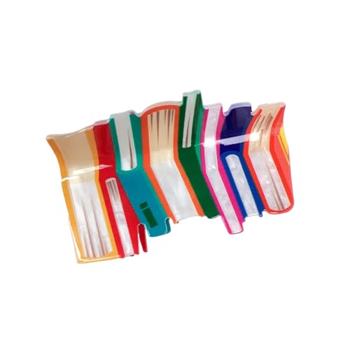 SUIOPPYUW Farbblockierte Buch Dopamin Haarspange für das tägliche Styling. Scheiben Haarspange, Acryl Haar Accessoire, Acryl Clip, orange von SUIOPPYUW
