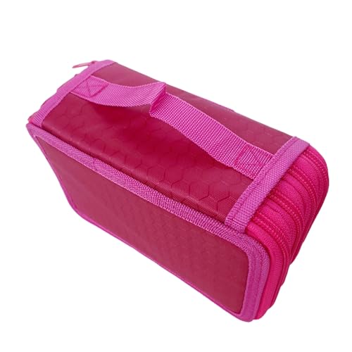 SUIOPPYUW Große Schreibwarenschichten, Bleistift, für Kunst, stilvoller Mädchen Organizer, Tasche, praktisches Etui, Schulbedarf, Schreibwaren Organizer, rosarot von SUIOPPYUW