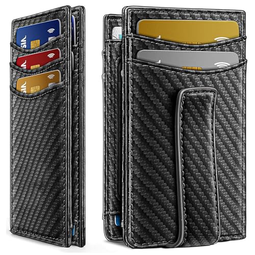 SUIOPPYUW RFID Geldbörse mit vereinfachtem Ordner, Kartenhalter, Geldklammer, einfache Ledergeldbörse, Kartenhalter, Geldklammer mit vereinfachtem, E von SUIOPPYUW