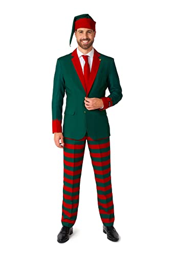 Suitmeister Weihnachtsanzug für Herren - Santa Elf Outfit - Tailliert Party Kostüme - Grün von Suitmeister