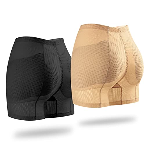 SUIUOI 2 STÜCKE Damen Nahtlose Fake Butt Lifter Hüfte, Abnehmbare Hip Lifter Hip Pads Gepolsterte Shapewear Body Shaper Unterwäsche, Tummy Control Unterwäsche Atmungsaktive Po-Slips kleine Größe von SUIUOI