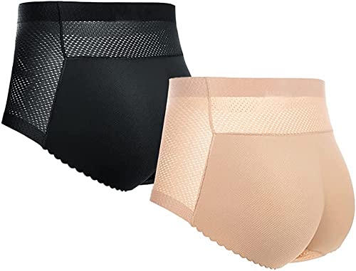SUIUOI 2PCS Damen Butt Lifter Gepolsterter Unterhose Po Push Up Bauchweg,Shapewear Taillenformer Body ShaperBauchweg Kontrolle Unterwäsche Unter Rock (as3, Alpha, l, Regular, Regular) von SUIUOI