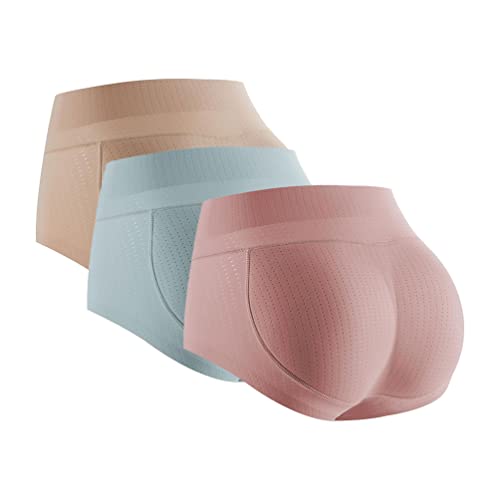 SUIUOI 3 PCS Push Up Butt Damen,Butt Lifter Padded Höschen Seamless Pushup Unterwäsche Briefs,Butt Lifter Po Push Up,Hip Enhancer Shapewear Miederpants,Unterhose Hip Enhancer Shapewear von SUIUOI