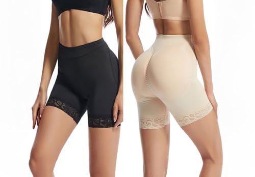 SUIUOI Damen Bauchweg Unterhose,Shapewear mit Bein Hose Spitze Miederhose Stark Formend,Shaping Unterwäsche Leggings Body Shaper Miederpants,Unter Rock Kurz Hose Leggings Anti Chafing Miederhose von SUIUOI