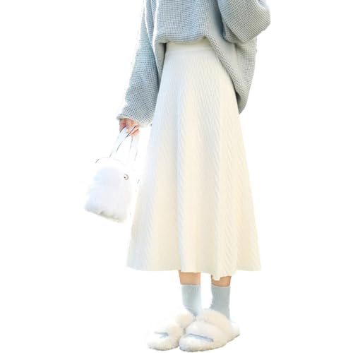 SUIUOI Damen Cordrock mit hoher Taille und A-Linie Vintage Charme- Stilvoll und warm durch den Winter-Look- Perfekt für Jede Gelegenheit von SUIUOI