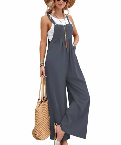 SUIUOI Damen Latzhose – Sommer Jumpsuit im Oversize Look – Bequeme Baggy Arbeitslatzhose, Latzrock Umstandsmode, Casual Gartenhose von SUIUOI