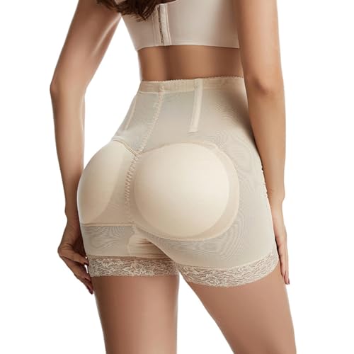 SUIUOI Damen Spitze Bauchweg Unterhose,Bauchweg Po Push Up Unterhose,Miederpants Unterwäsche Hohe Taille,Unter Rock Kurz Spitze Shorts Leggings Anti Chafing Miederhose Body Shaper Miederpants von SUIUOI