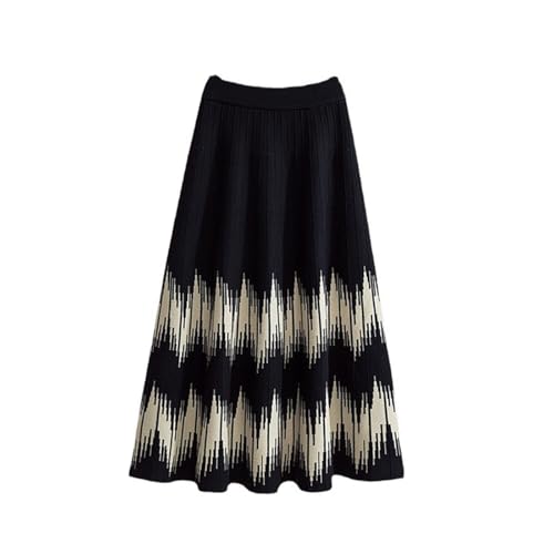 SUIUOI Damen Winter Midi Lang Röcke,Wool Skirt Winterrock Midi Wollrock Jersey Rock Vintage Damenrock Winter Faltenrock A-Linie Elegant Frauen Skirt Midi Röcke Maxirock von SUIUOI