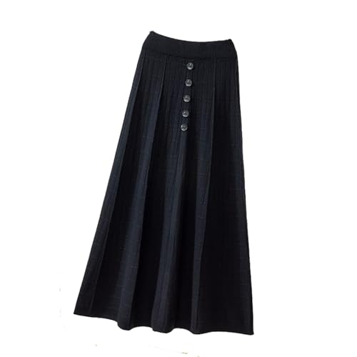 SUIUOI Damen Winter Midi Lang Röcke,Wool Skirt Winterrock Midi Wollrock Jersey Rock Vintage Damenrock Winter Faltenrock A-Linie Elegant Frauen Skirt Midi Röcke Maxirock von SUIUOI