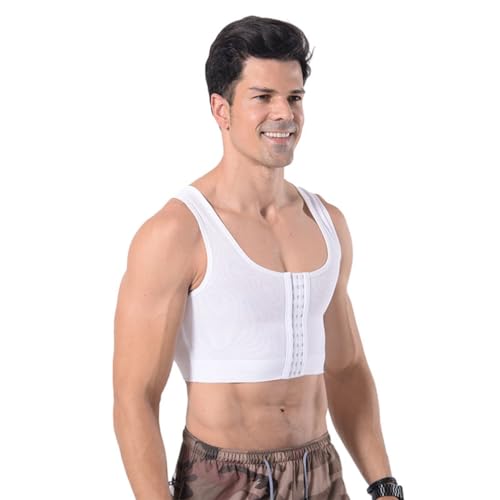 SUIUOI Herren Body Shaper Brust Binder Flache Kompression,Verbergen Gynäkomastie Pullover Brust Binder Kompression Abnehmen Unterhemd,Korsett Tanktops Unterhemden Shapewear Shirt Workout Tank Tops von SUIUOI