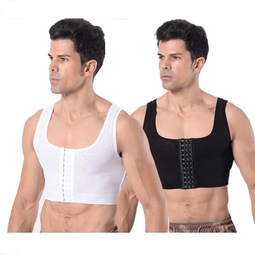 SUIUOI Herren Body Shaper Brust Binder Flache Kompression,Verbergen Gynäkomastie Pullover Brust Binder Kompression Abnehmen Unterhemd,Korsett Tanktops Unterhemden Shapewear Shirt Workout Tank Tops von SUIUOI