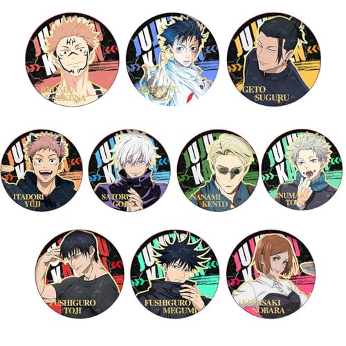 10 JJKS Abzeichen Anime Figure Cosplay Buntes Brosche JJKS Badge Pins 58mm Set von SUJEBRAN