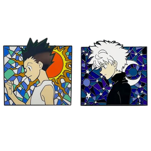 2 HunterxHunter Figur Abzeichen Gon and KilluaZoldyck Action Figures Brosche Character Enamel Pin Cool Tasche Pins von SUJEBRAN