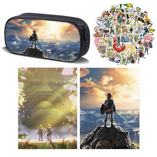 3 Zaleldas Federtasche Buch Aufkleber, Spiel Zaleldas Worlds Federmäppchen Notizbuch 50-Stikcers Merch, Vollfarbiges Schreibwaren Set (Multicolor01) von SUJEBRAN