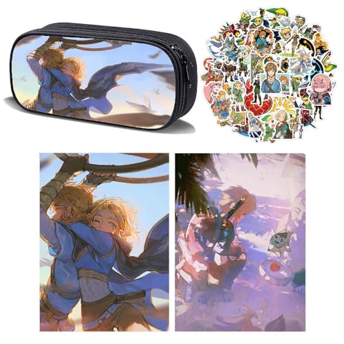 3 Zaleldas Federtasche Buch Aufkleber, Spiel Zaleldas Worlds Federmäppchen Notizbuch 50-Stikcers Merch, Vollfarbiges Schreibwaren Set (Multicolor02) von SUJEBRAN