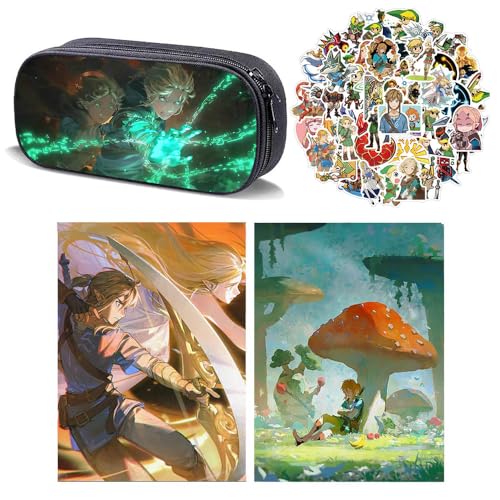 3 Zaleldas Federtasche Buch Aufkleber, Spiel Zaleldas Worlds Federmäppchen Notizbuch 50-Stikcers Merch, Vollfarbiges Schreibwaren Set (Multicolor04) von SUJEBRAN