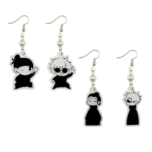 4 Set JJKS Gojo＆Geto Ohrringe - Gojo＆Geto Cosplay Accessories Schmuck - Anime JJKS Figure Acryl Earring von SUJEBRAN