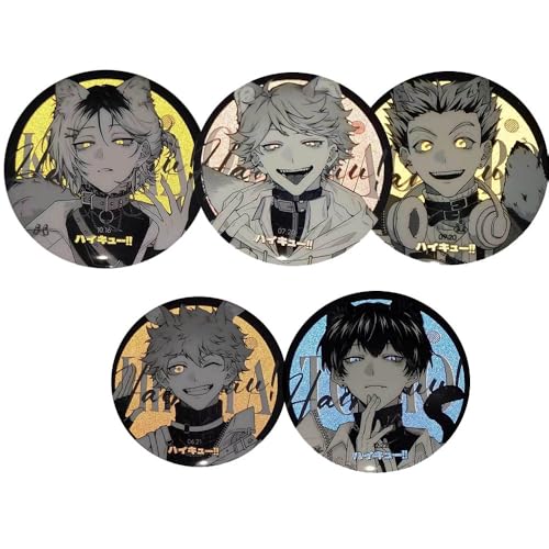 5 Haikyus Figur Abzeichen Anime Haikyus Action Figures Brosche HinataShoyo Characters Pins Tasche Badges 75MM von SUJEBRAN