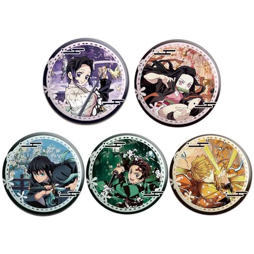 5 Pack Ghost Slayers Figur Abzeichen Anime Figures Brosche Ghost Slayers Niedliche Characters Badge Pins 58mm von SUJEBRAN